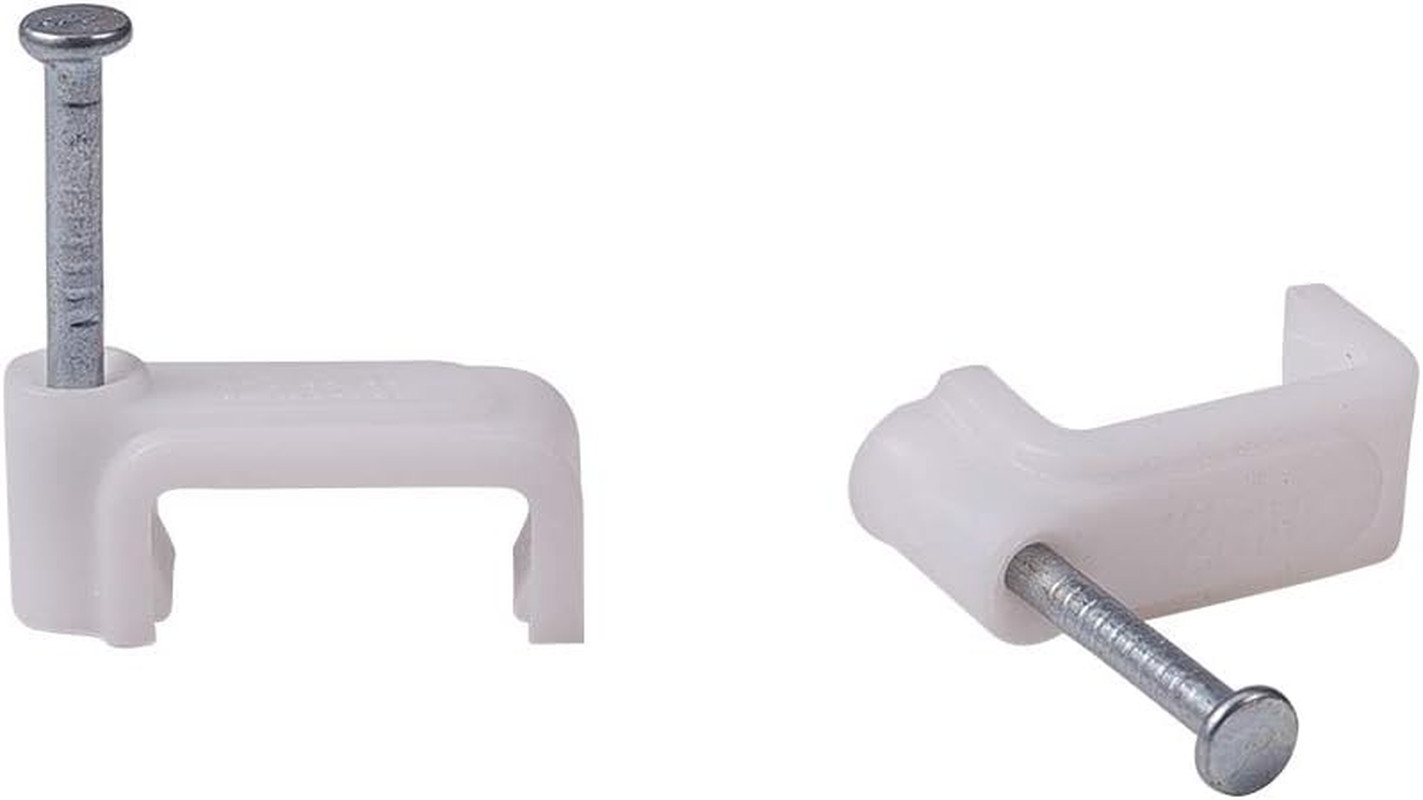 200Pcs 12mm Flat Cable Wire Clips Cable Staples Cord Holder Wire Management, Whi