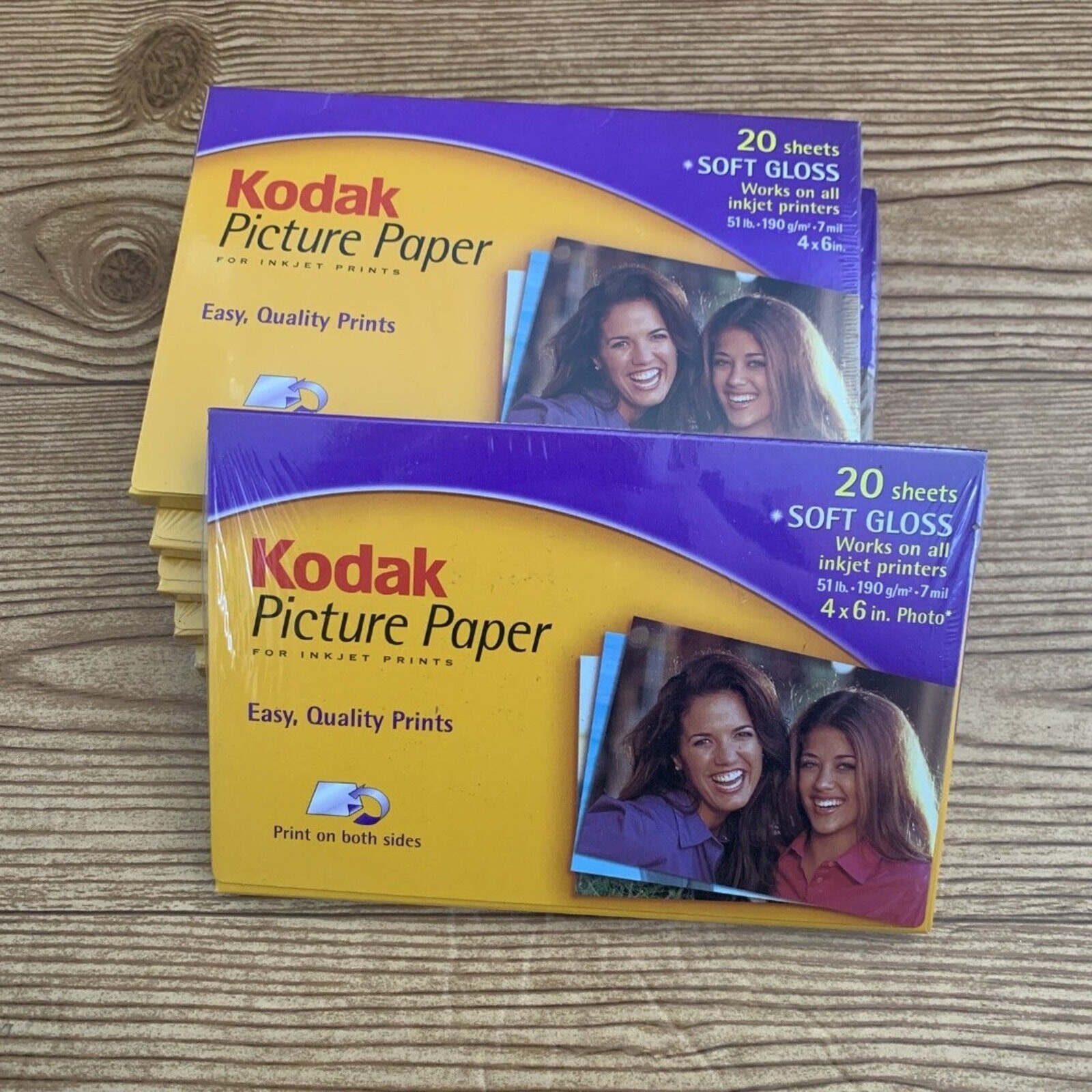 Lot of 6 NEW Kodak Picture Paper Inkjet 20 sheets Soft Gloss 51lb 7mi Both Sides