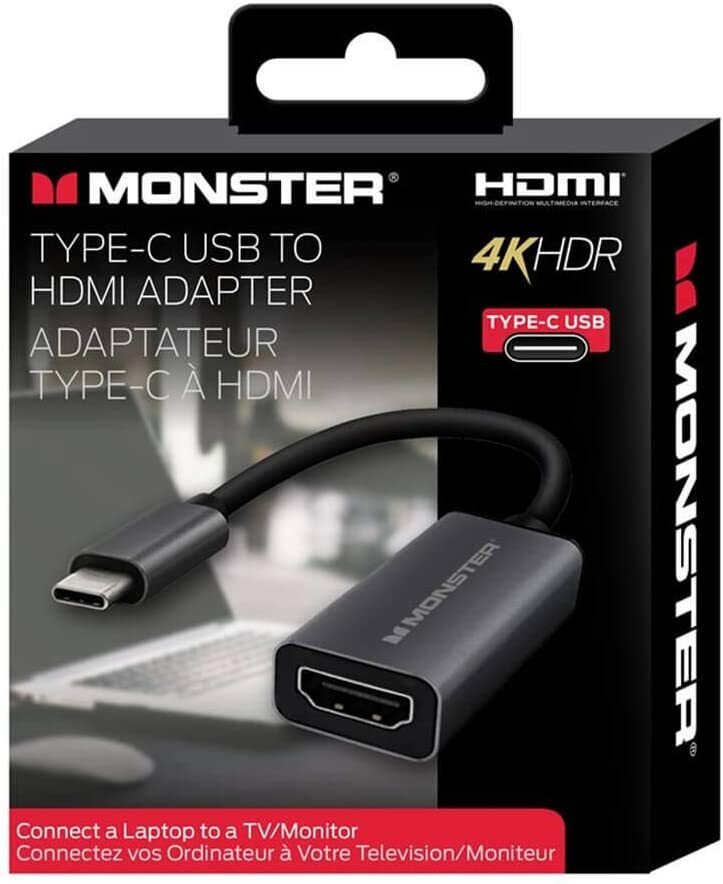 Monster - Essentials USB-C to HDMI Adapter (Black)