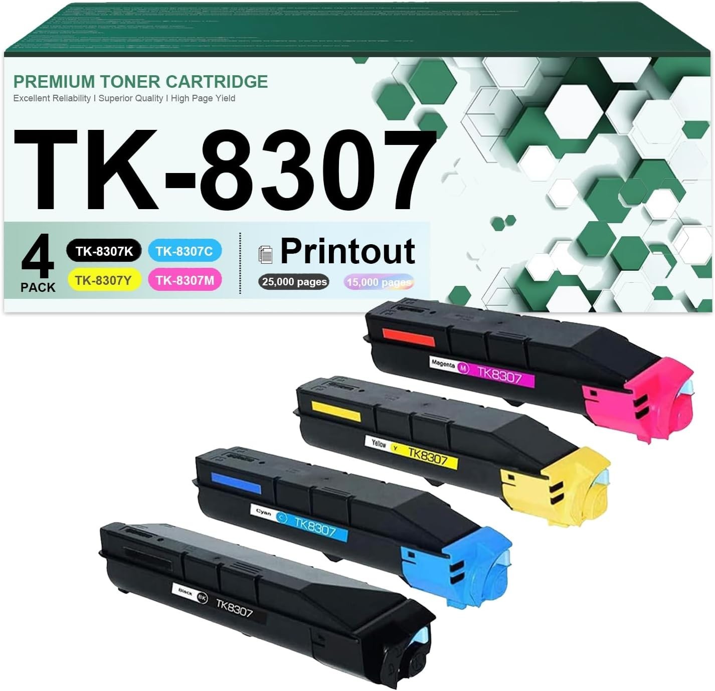 Kyocera TK8307 Toner Cartridge 4 Pack TK-8307K C M Y Taskalfa 3051ci 3551c