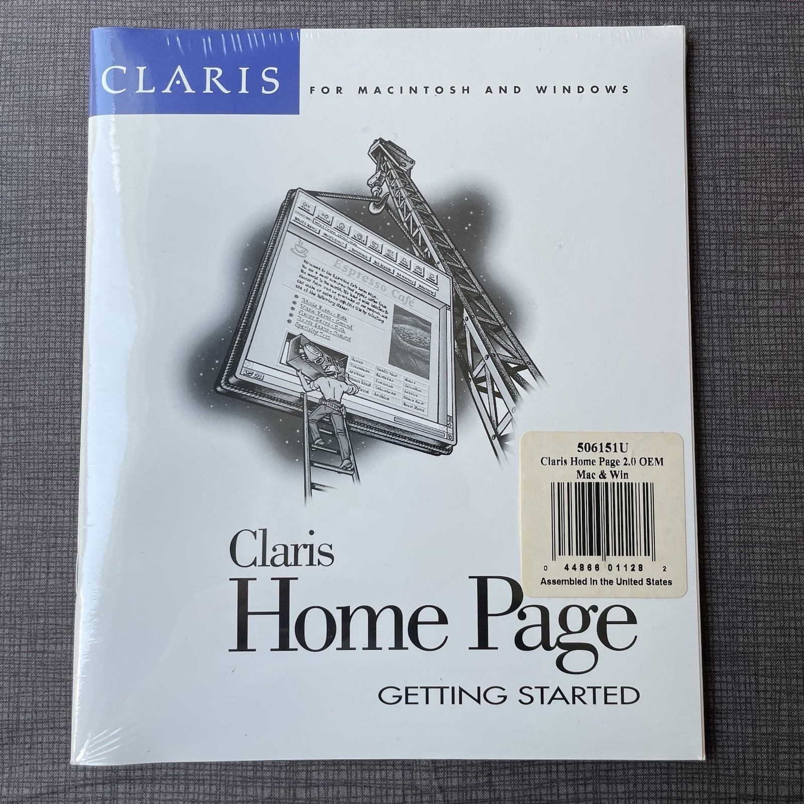 Claris Home Page 2.0 Sealed CD Software Pkg—NOS w/ Small Tear—Mac & Windows—1996