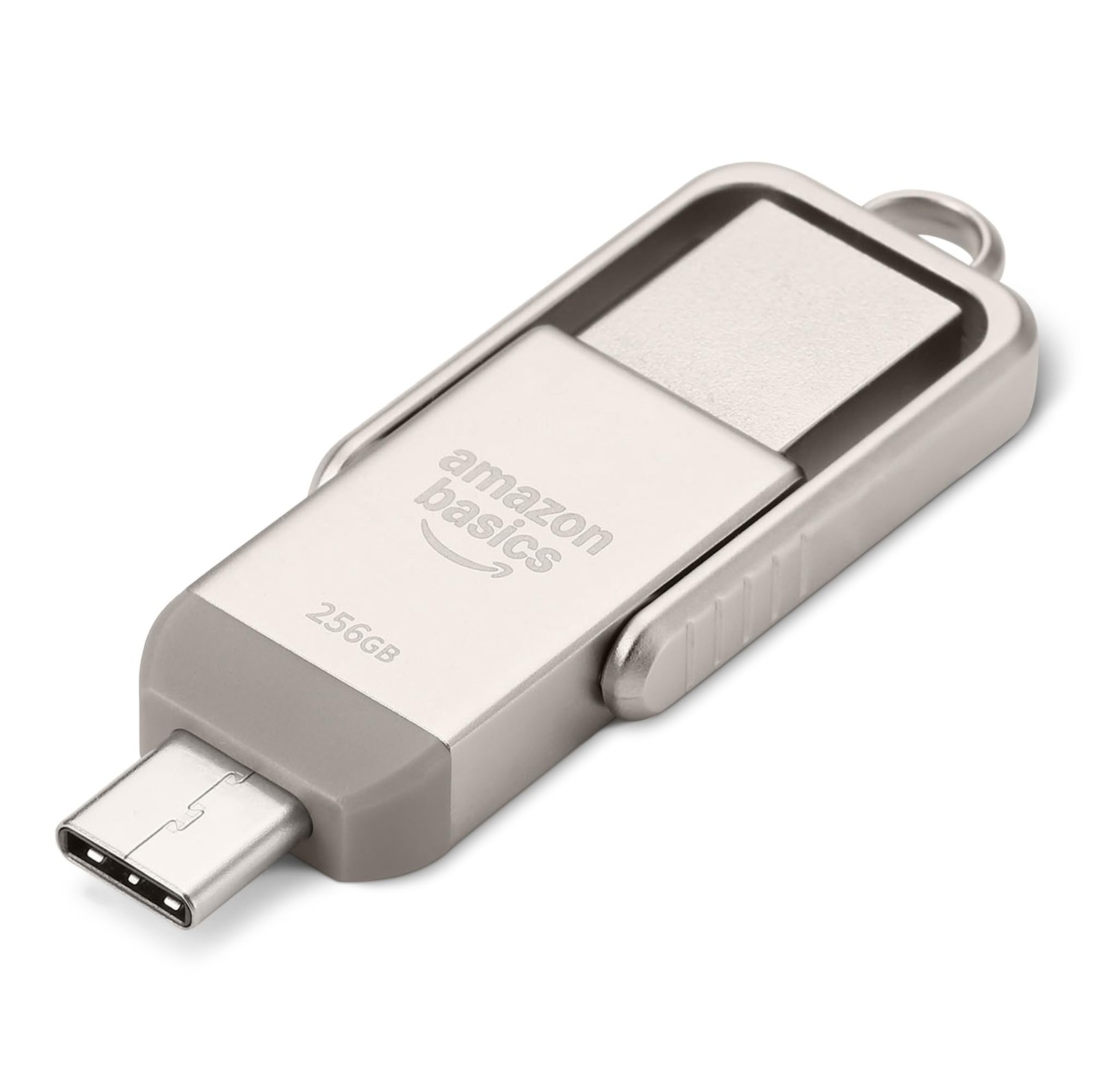 Amazon Basics LS25USBC256G1 256GB USB-C 3.2 Gen 1 Flash Drive Silver 400 Mbps