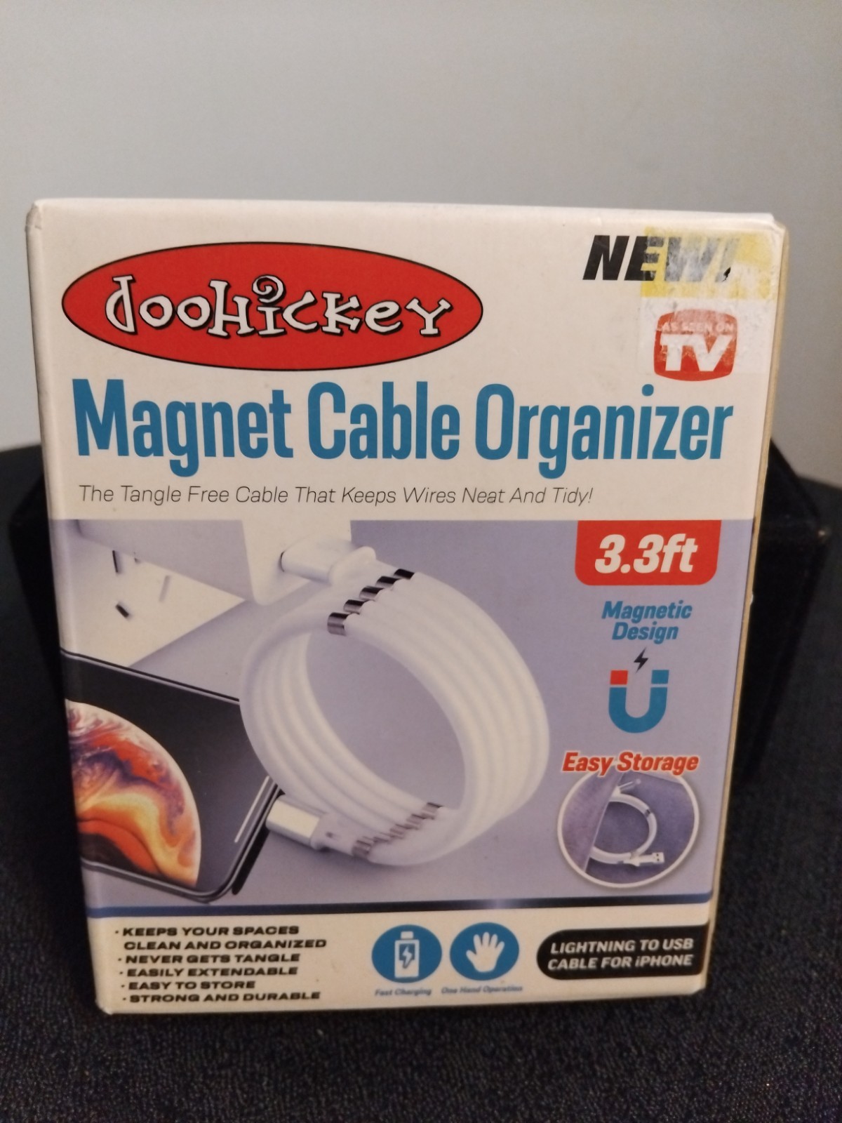 AS SEEN ON TV DOOHICKEY MAGNET CABLE ORGANIZER 3.3 FEET - NEW - EASY STORAGE