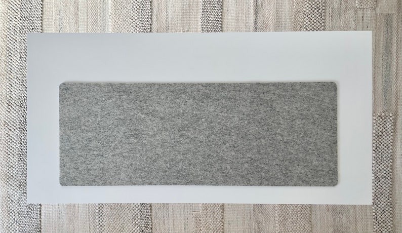 Gray Wool Felt Desk Pad: Minimalist Laptop Keyboard Mat (12" x 32")