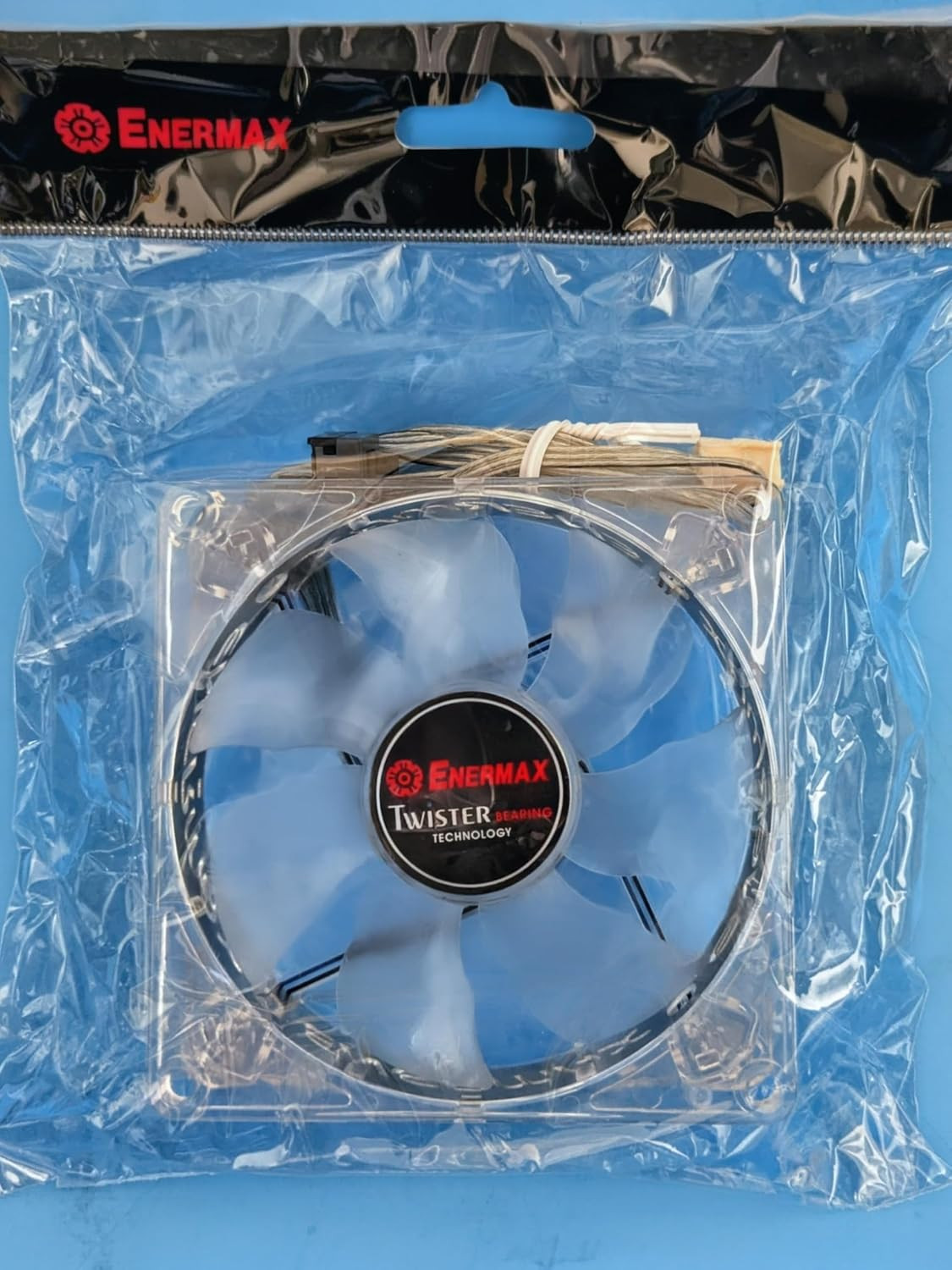 Twister XUCEV9N 92Mm PC Case Fan, Blue LED, 1500 RPM, Clear Frame, 3-Pin Connec