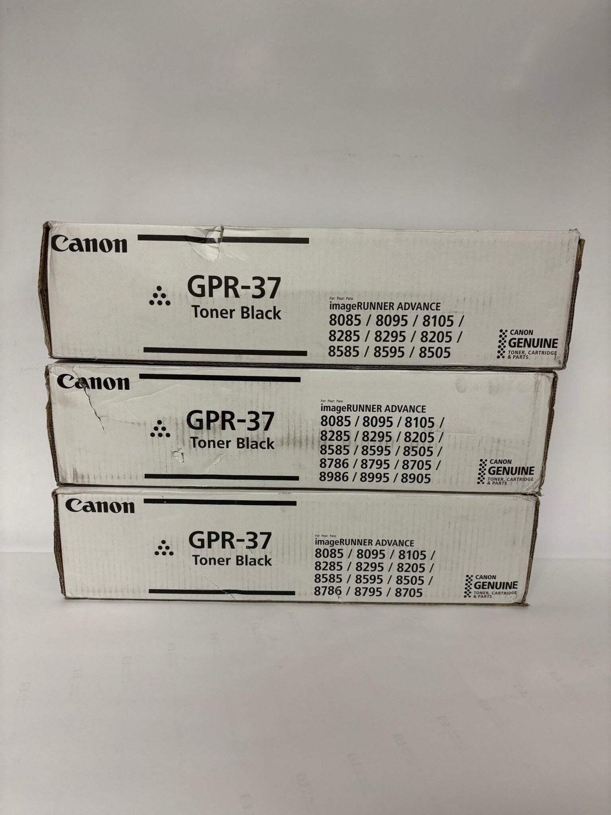 3 Cosmetic Genuine Canon iRA 8085,8095,8505,8285 Black Toners GPR-37, 3764B003AA