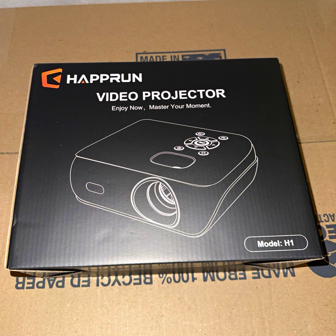 HAPPRUN H1 LCD 1080p FHD 16:9 9500 Lux Short Throw HDMI USB AV Black
