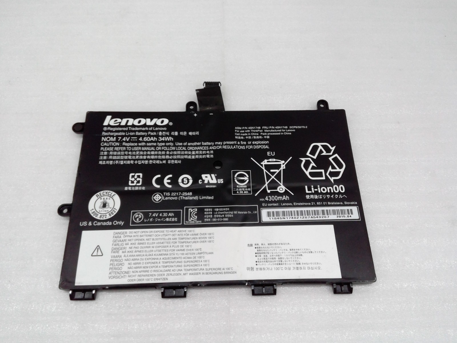 OEM Genuine 45N1748 45N1749 45N1750 45N1751 Battery For Lenovo ThinkPad Yoga 11E