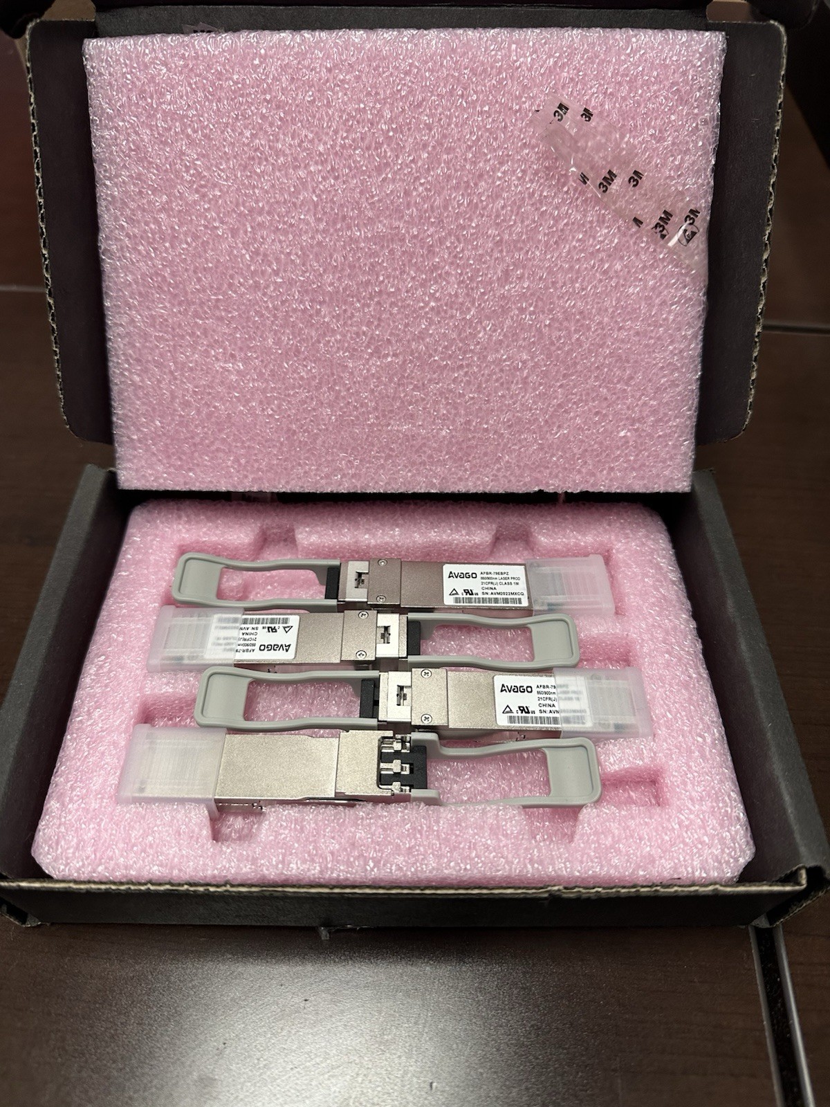Lot of 2 Avago AFBR-79EBPZ 40G BiDi QSFP+ 850/900nm MMF Transceiver Modules