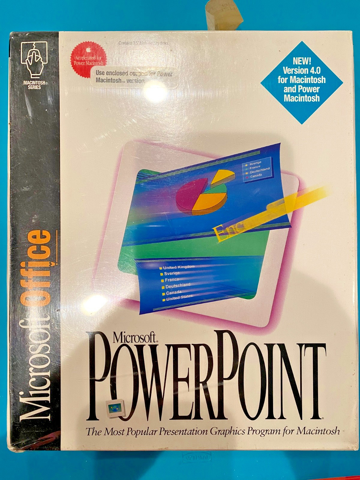 Microsoft Powerpoint Version 4.0 For Mac & Power Mac Sealed Very Rare 1994 US ed