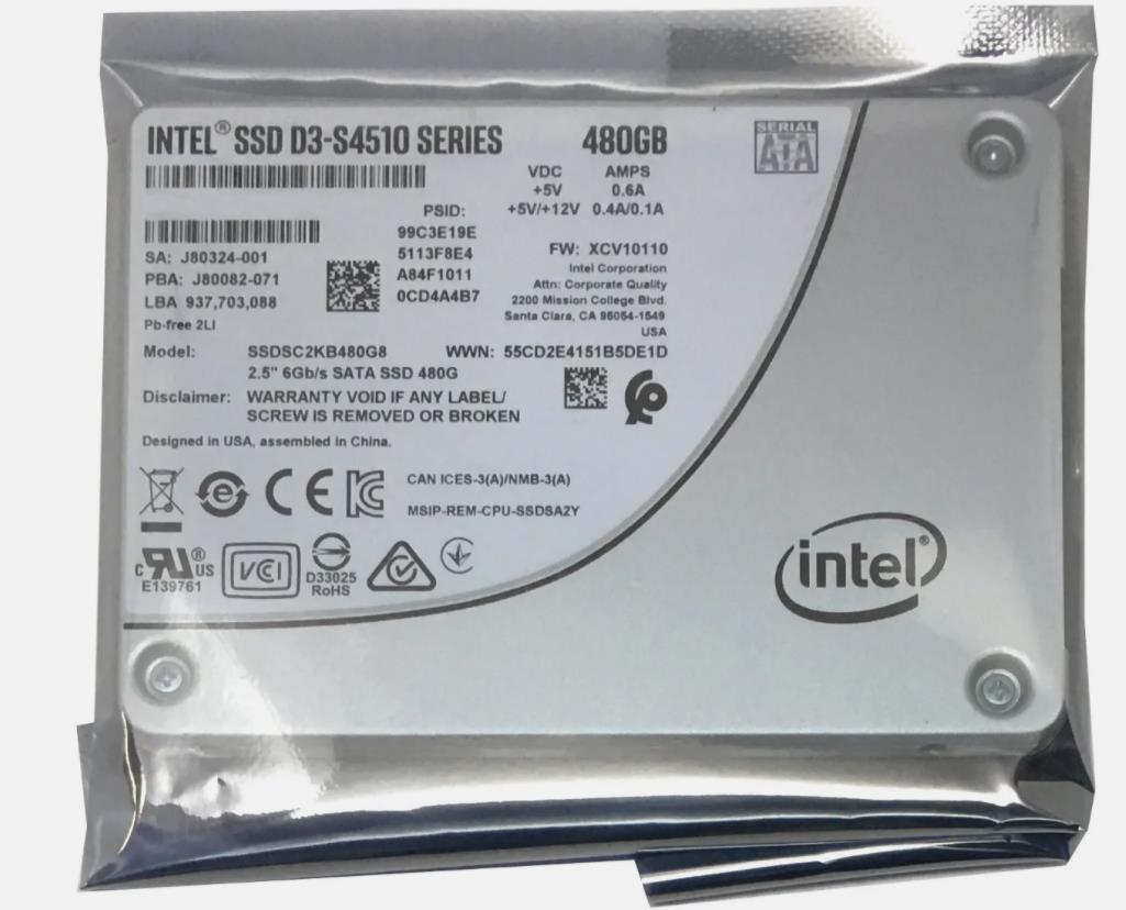 compatible Intel D3-S4510 480GB Internal 2.5 Inches SSDSC2KB480G801 SSD