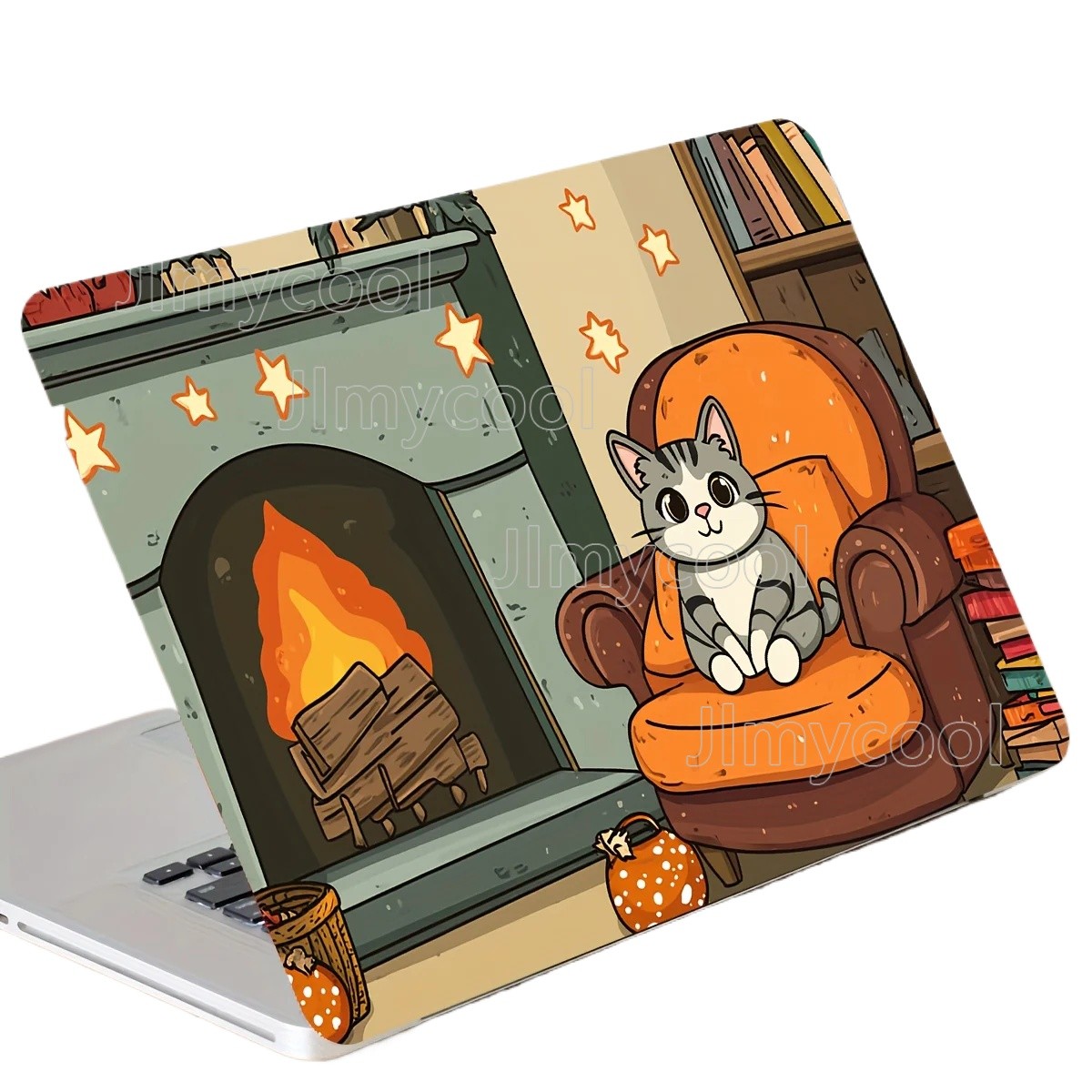 2X Cute Cat and Cozy Room Vinyl Laptop Skin Sticker Scratch Resistant Waterproof