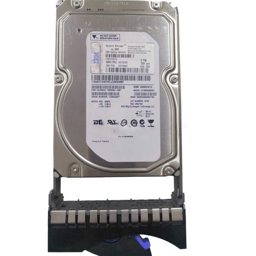 IBM 00MJ127 00Y2473 00Y2425 3TB SAS 3.5" 7.2K 6G/s HARD DRIVE FOR V3500 V3700