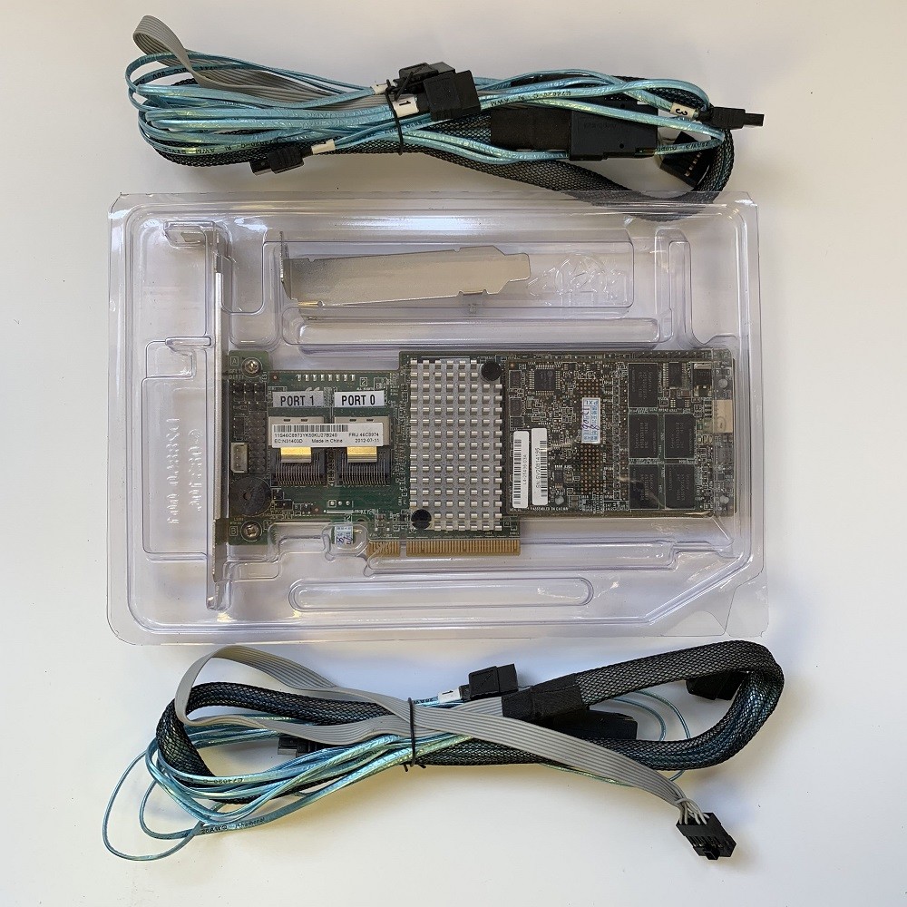IBM ServeRAID M5016 Controller Raid SAS PCIe 6GB 1G cache +8087 to (4)7-Pin SATA
