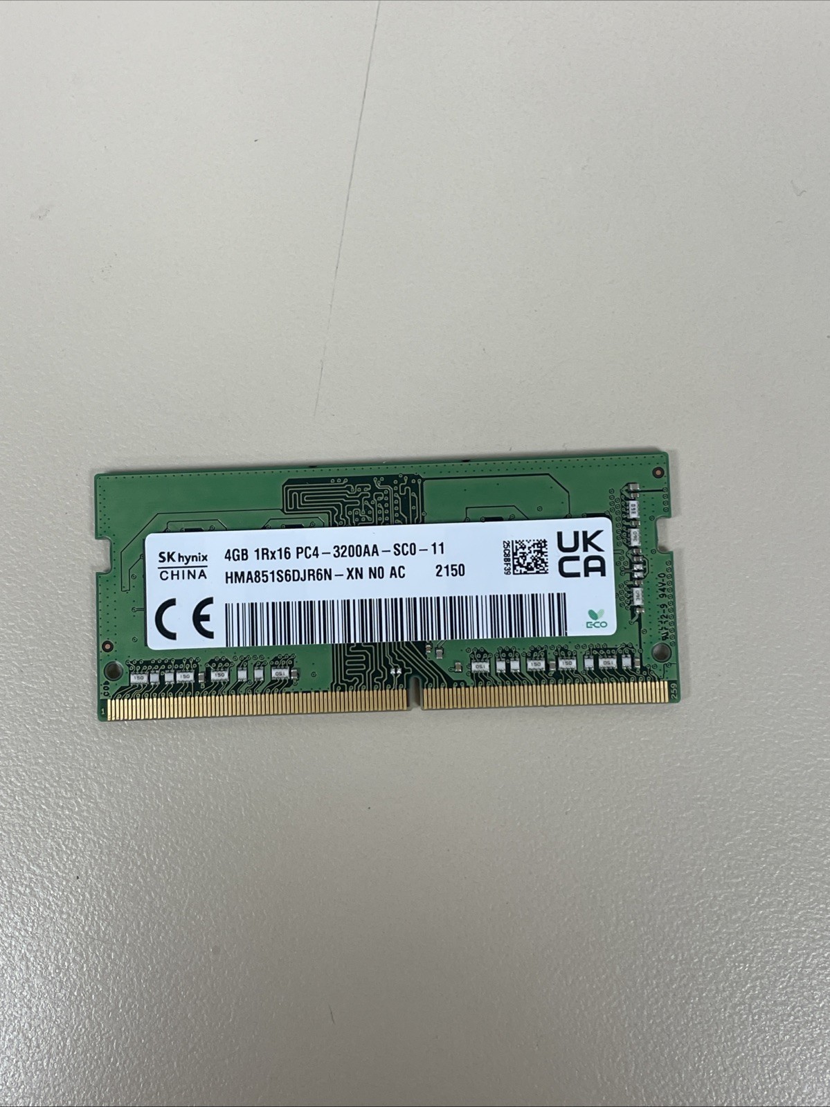 SK HYNIX 4GB 1RX16 PC4 3200AA-SC0-11 HMA851S6DJR6N-XN NO AC