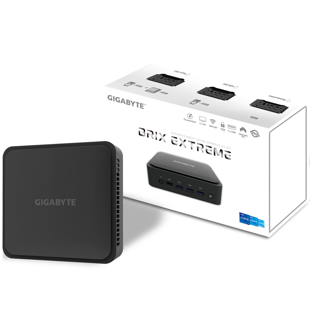 GIGABYTE BRIX Intel i3-1220P Wifi 6E 1x m.2 slot  No RAM No Storage No OS