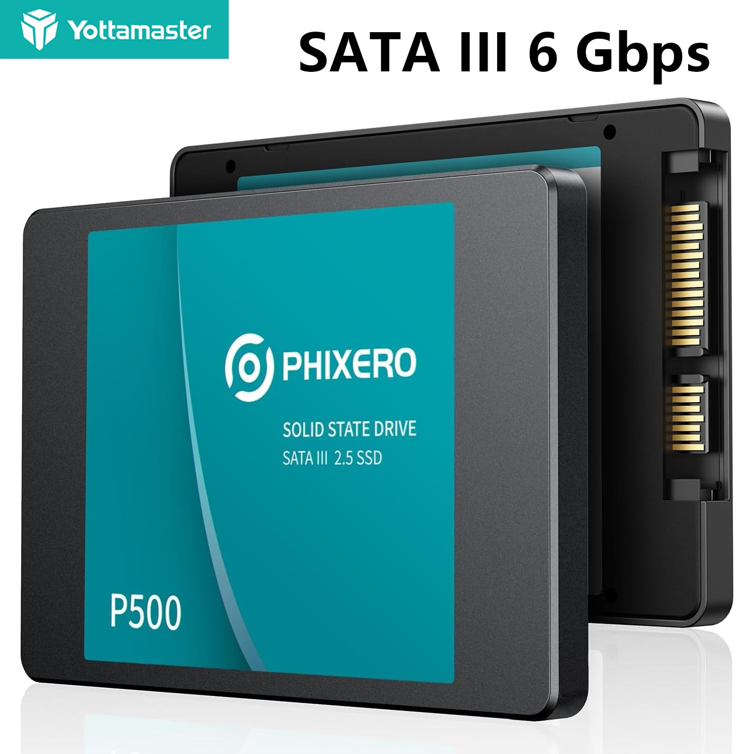 PHIXERO 128GB SATA III SSD Lnternal SSD Use 3D NAND 500MB/S For Laptop Gaming