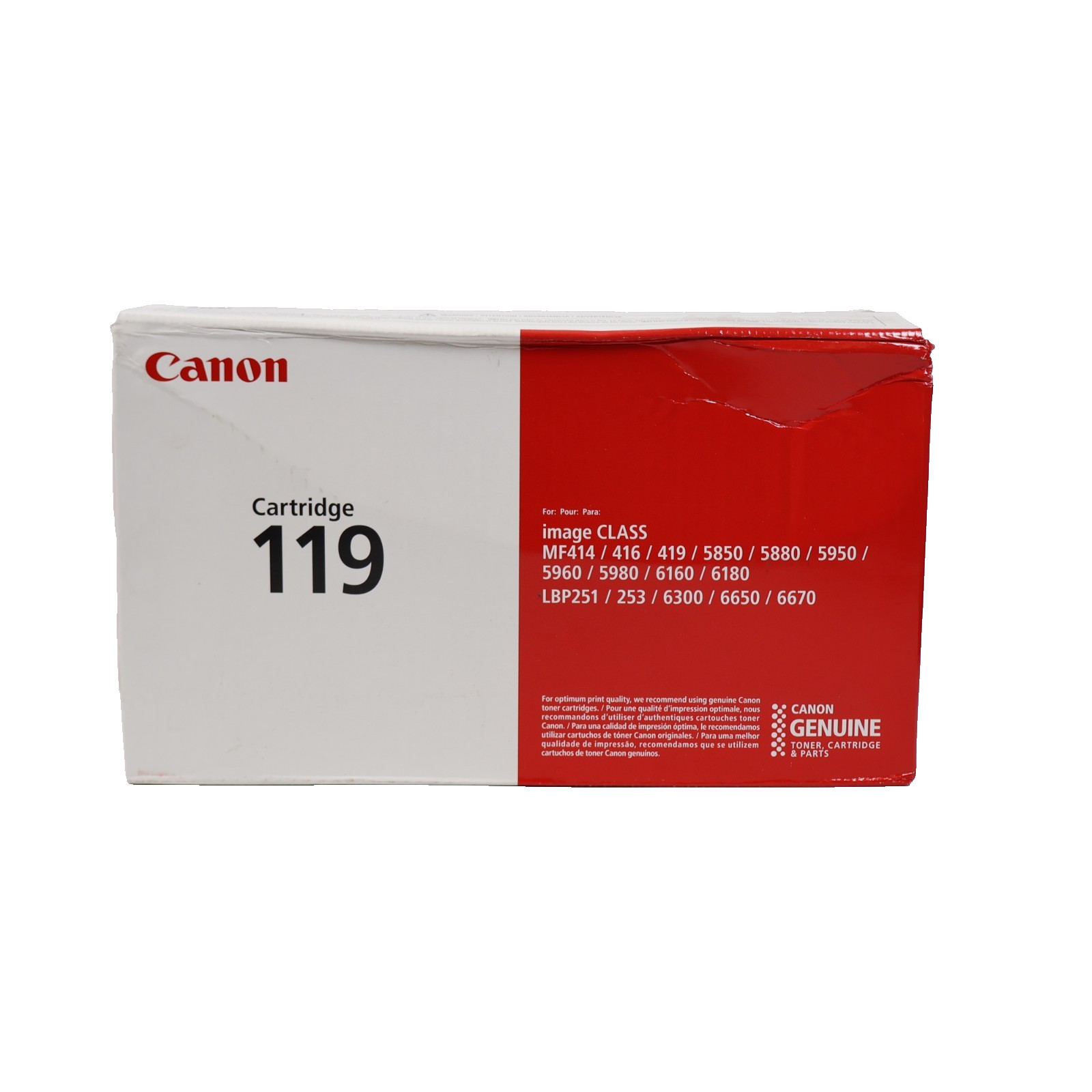 Canon 119 Black Toner Cartridge LBP250 MF410 MF5800 MF5900 MF6100 LBP6300dn