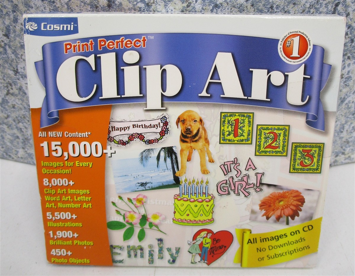 Software PC Print Perfect Clip Art Windows 98SE/ME/2000/XP NEW SEALED