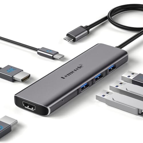 LEMORELE USB C TO DUAL HDMI ADAPTER TC73 PLUS - GREY