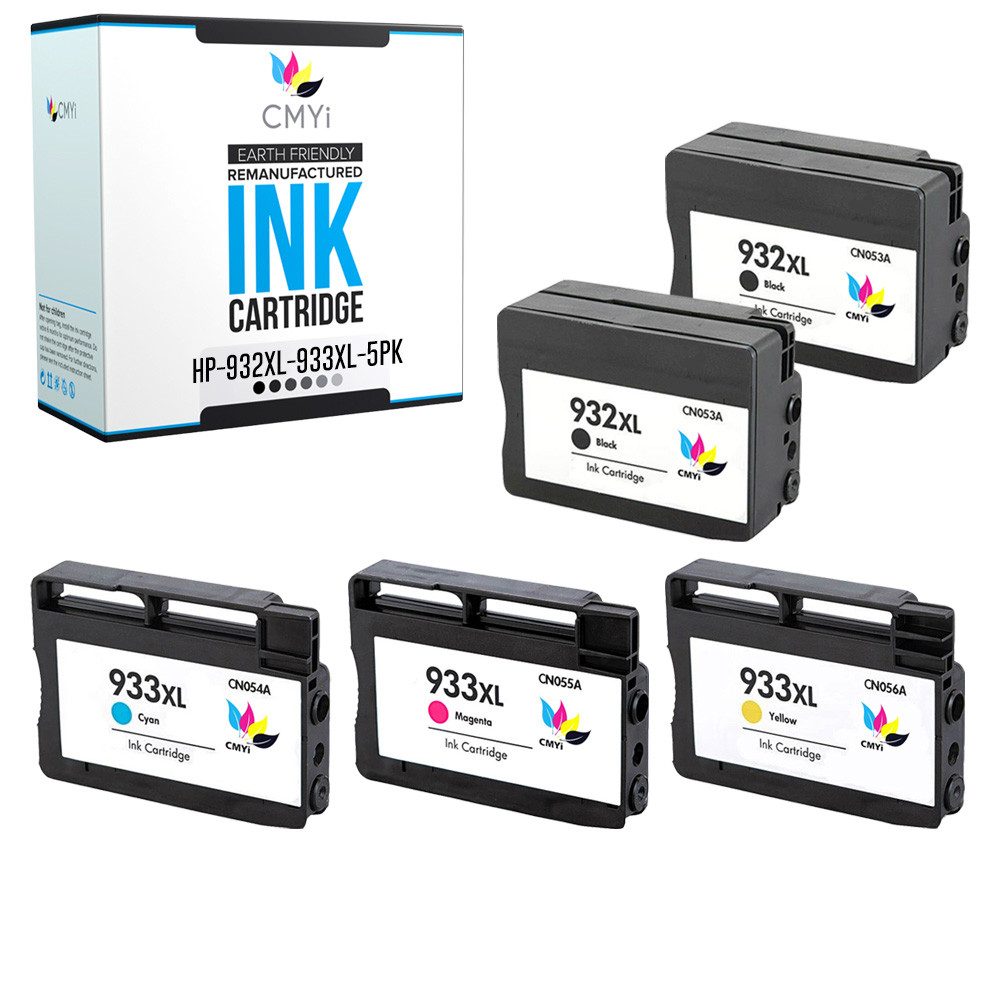 5 PK 932XL 933XL Ink Cartridges for HP 932 XL 93 XL Cartridge Black Color Pack