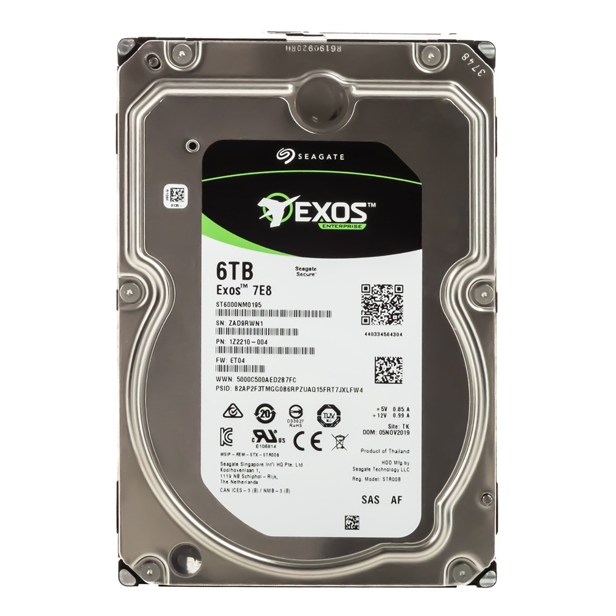 HARD DRIVE SEAGATE EXOS 7E8 6TB 7.2K 256MB SAS-3 3.5'' ST6000NM0195