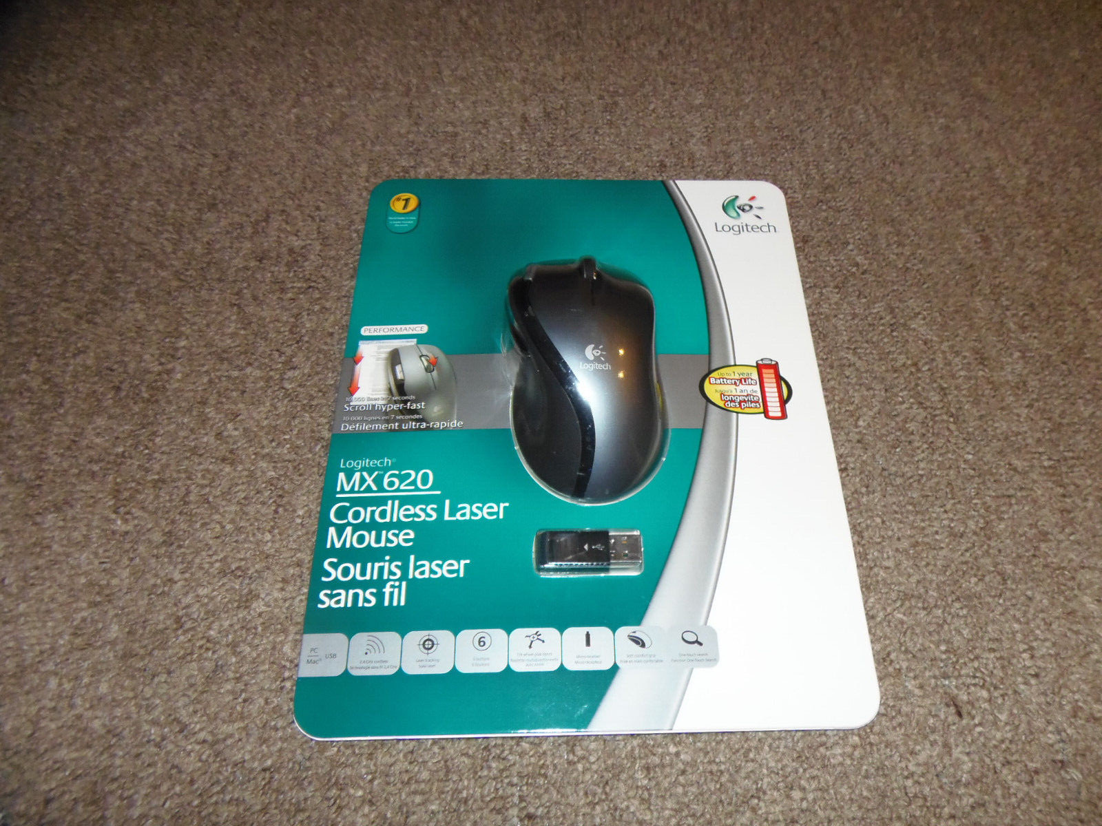 Logitech MX 620 Cordless Laser Mouse - NEW