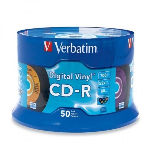 150 pack VERBATIM 52X CD-R Digital Vinyl 700MB Media Disc Spindle 94587 (3x50pk)