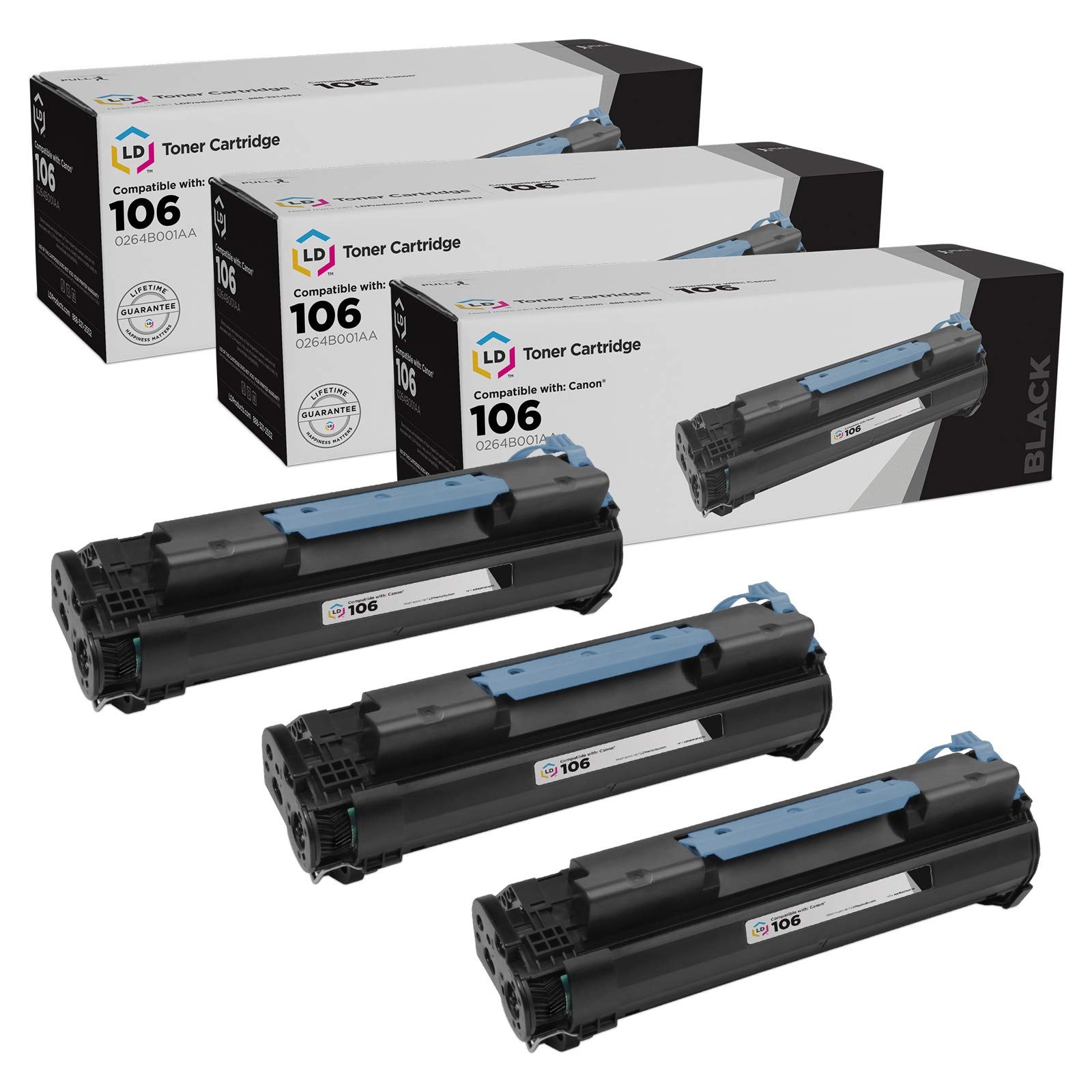 LD  Comp Canon 106 0264B001AA 3pk Black 6530 6540 6550 6560 6580 6590 6595
