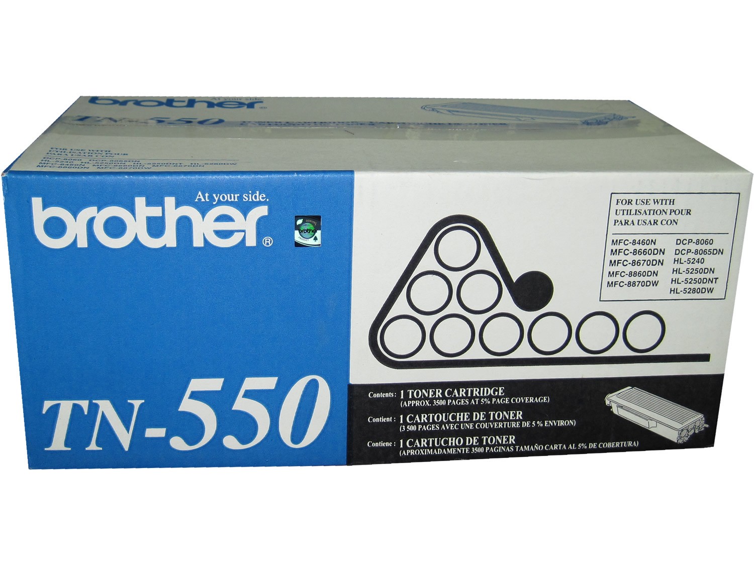 Brother TN-550 Black Toner Cartridge 3.5K Genuine OEM Original