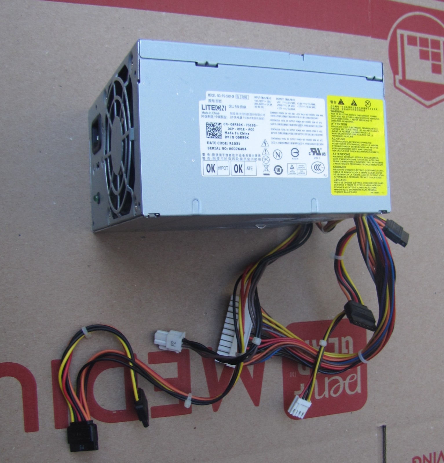 Dell 06R89K  Lite-On PS-5301-08 Dell Inspiron 300 Watt PC ATX Power Supply