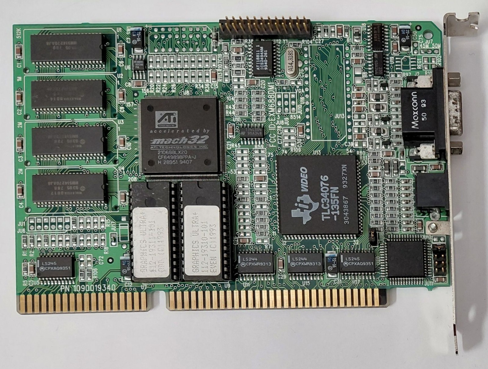 ATI Graphics Ultra+ ISA Graphics Card (Mach32, 2MB, Retro, 1993)