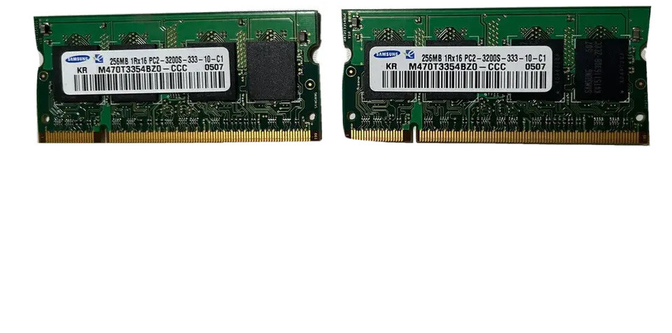 Samsung 256MB 1Rx16 PC2-3200S-333-10-C1 M470T3354BZ0 -  ONE PAIR