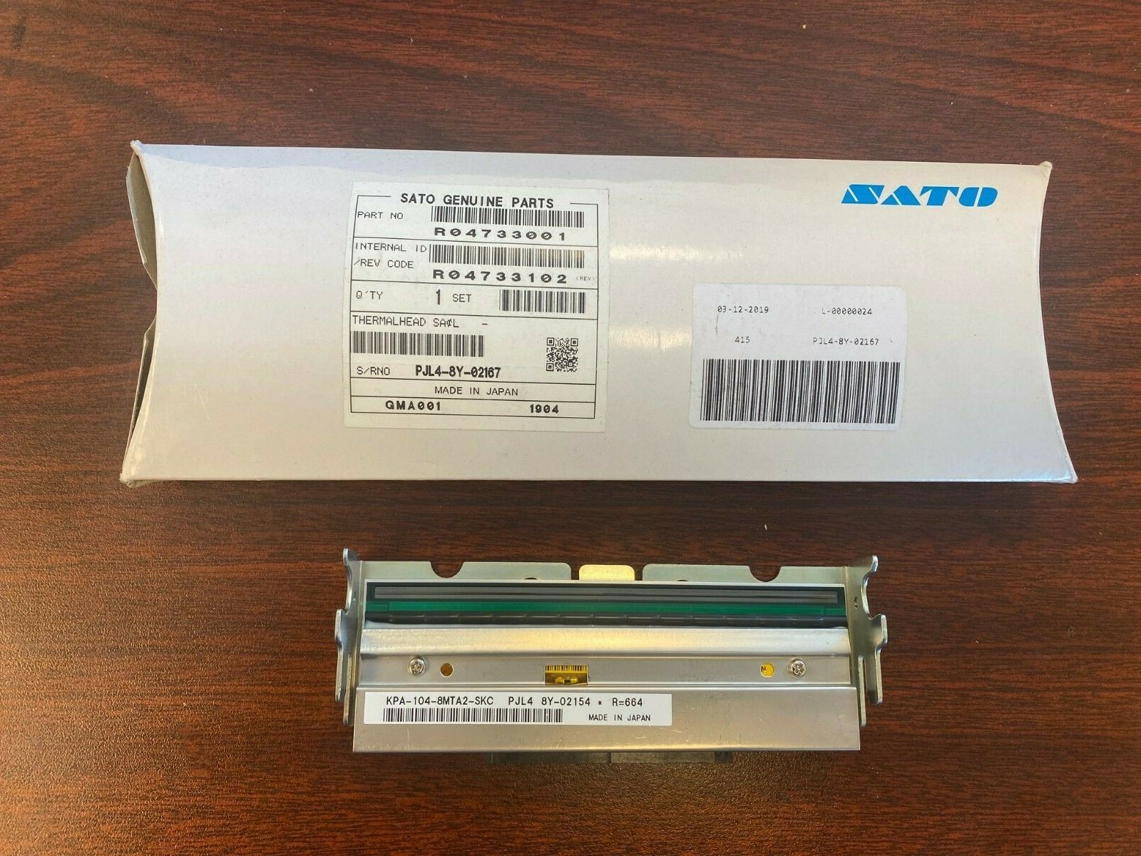 NEW ORIGINAL SATO CT408i Printhead 203DPI Part # R04733001