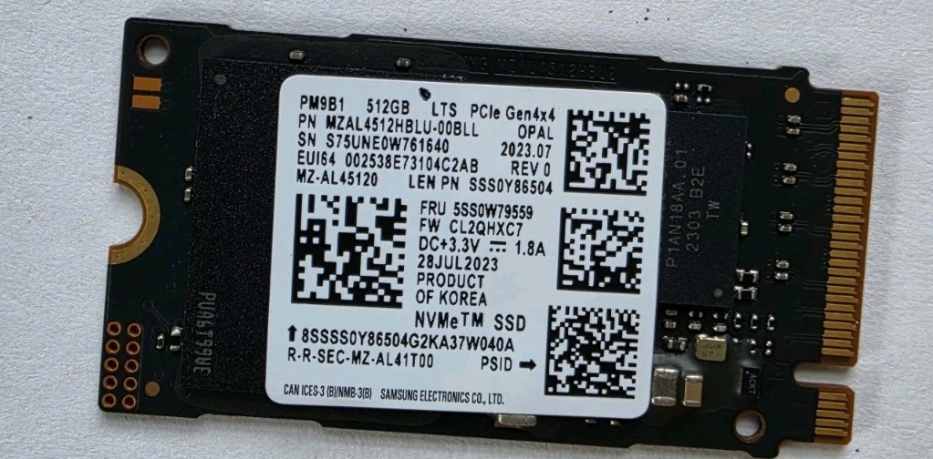 Samsung PM9B1 512GB M.2 2242 NVMe PCIe 4.0 SSD 96% Health