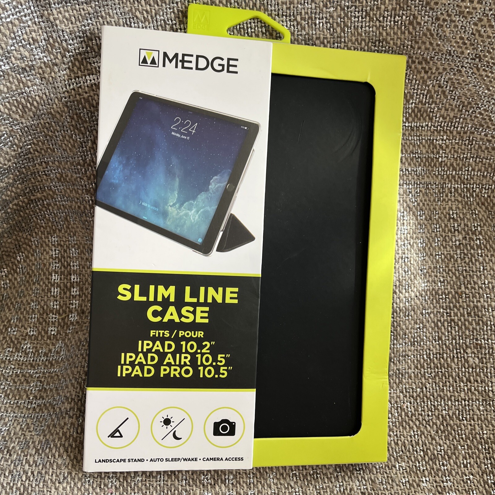 Medge  Slim Line Case Fits Ipad 10.2" Ipad Air 10.5" Ipad Pro 10.5" (LOC BK-BD)
