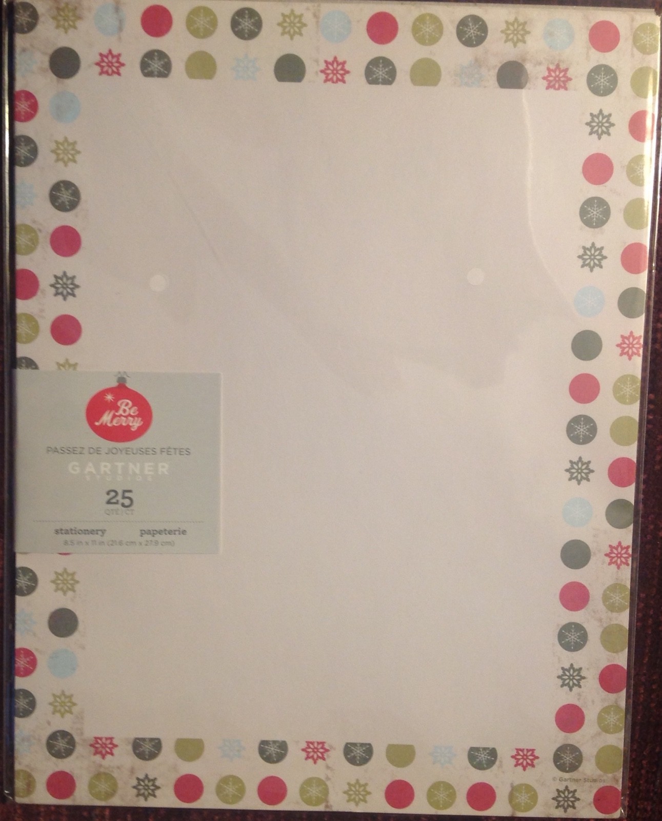 Computer Print Paper Christmas Snowflake Border 8.5x11 New Package 25 Sheets  