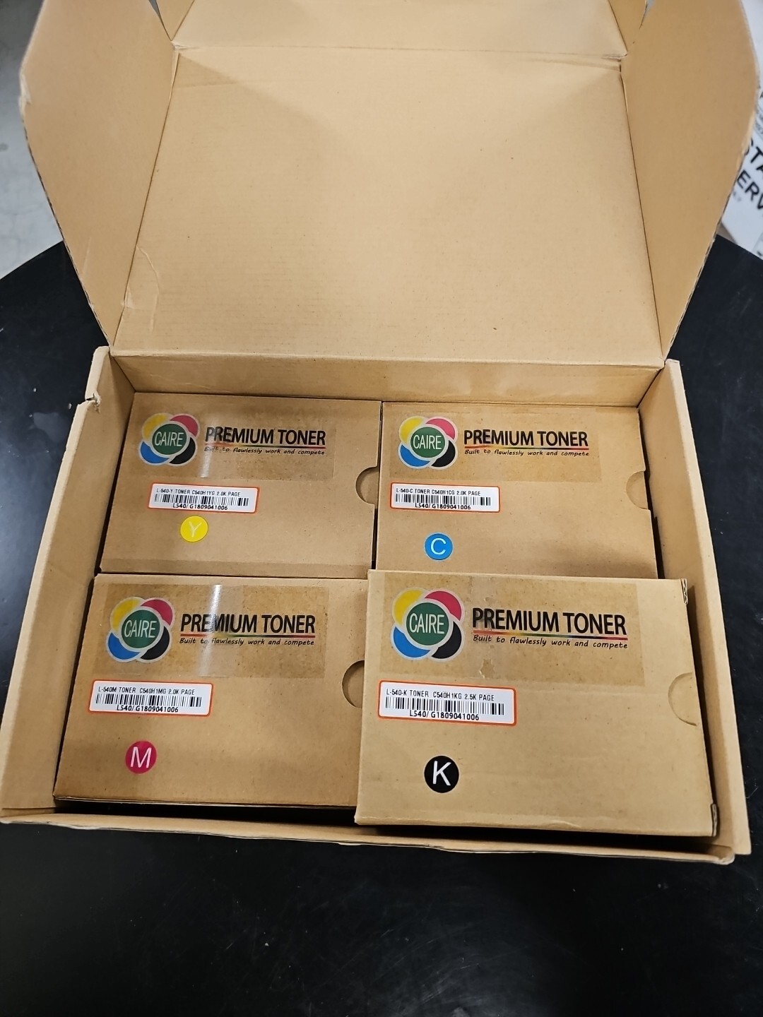 Toner C540 C543 C544 X543 X544dn X548 C540H1MG C540H1KG Lot of 4 for Lexmark