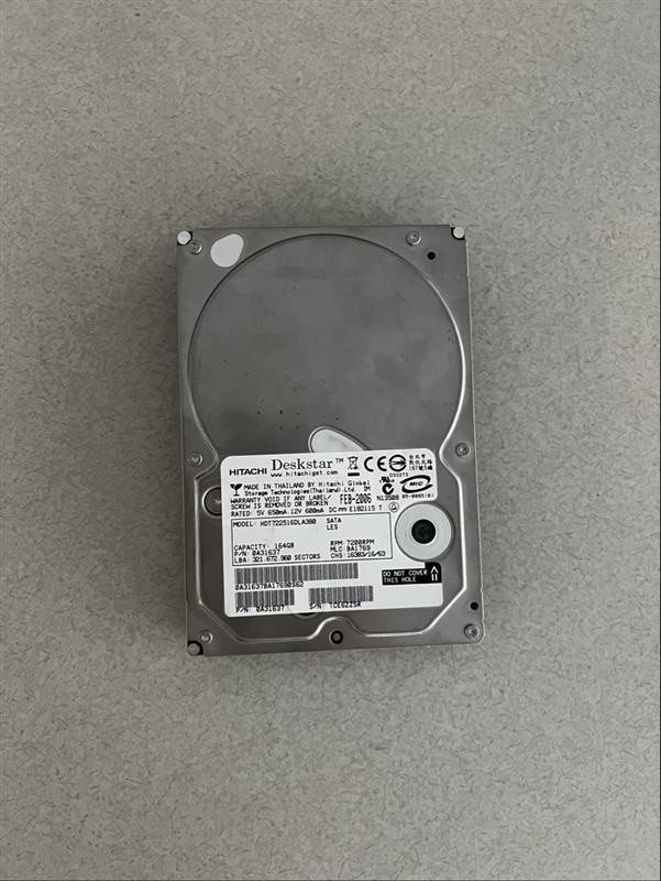 Hitachi Deskstar T7K250 HDT722516DLA380 160 GB 7200 RPM 3.5" Internal Hard Drive