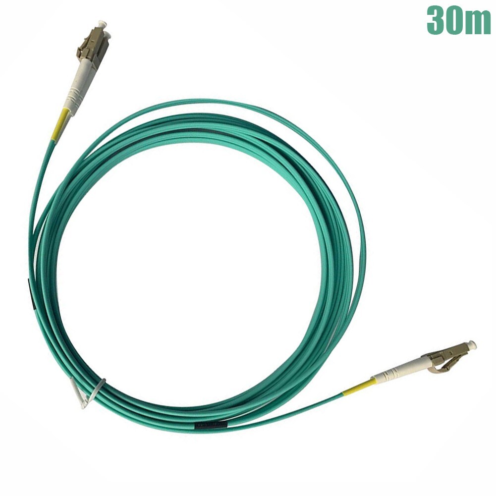 30M LC/LC OM4 50/125 Type Multi-Mode Fiber Optic Optical Patch Cable 10GB Aqua