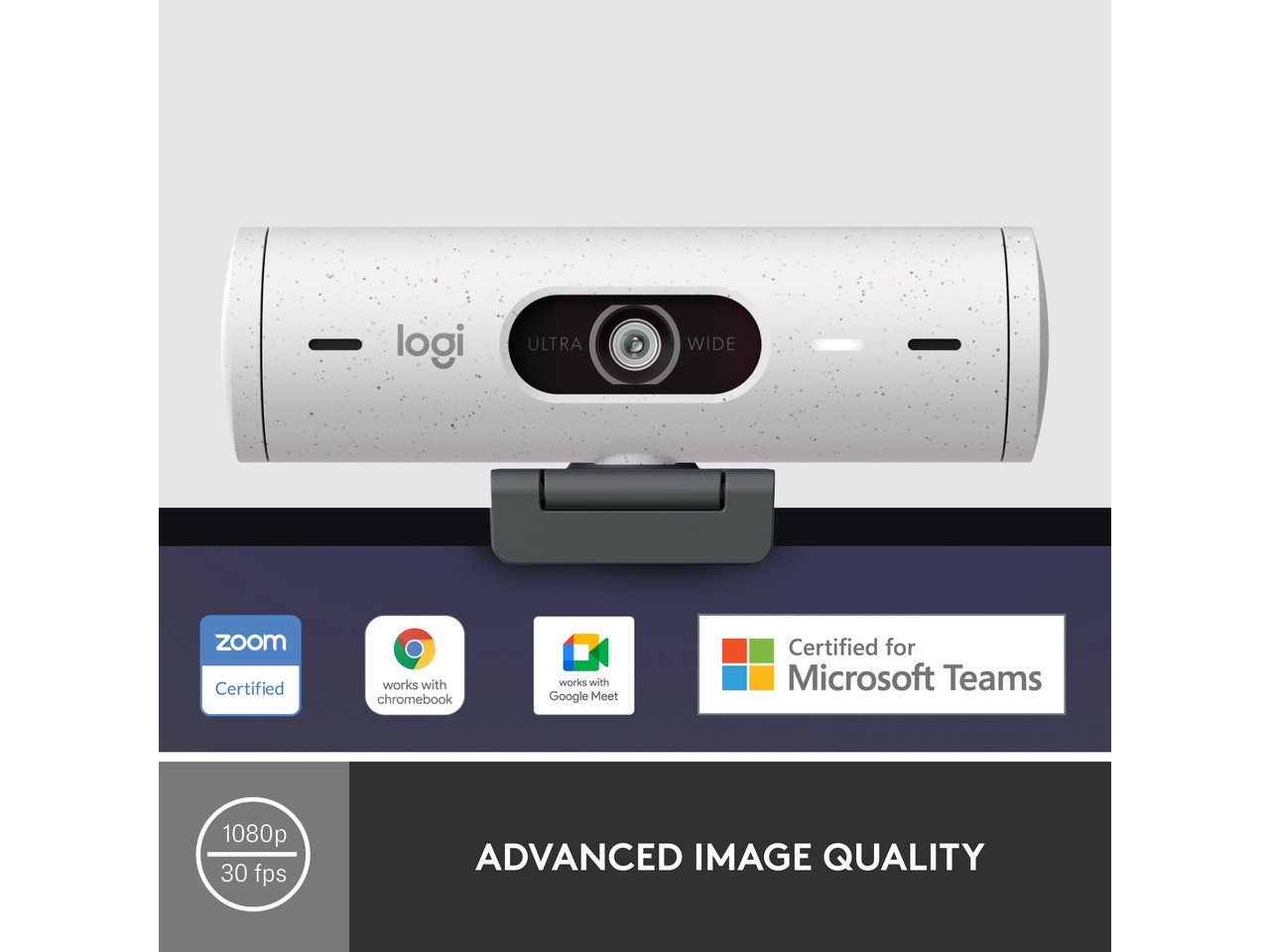Logitech Brio 500 Full HD Webcam with Auto Light Correction,Show Mode, Dual