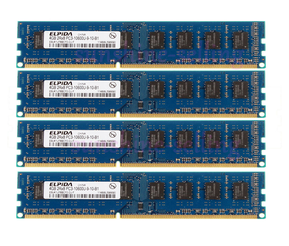 4X 4GB Elpida 4GB 2Rx8 PC3-10600 DDR3 1333Mhz 240pin RAM DIMM Desktop Memory $c3