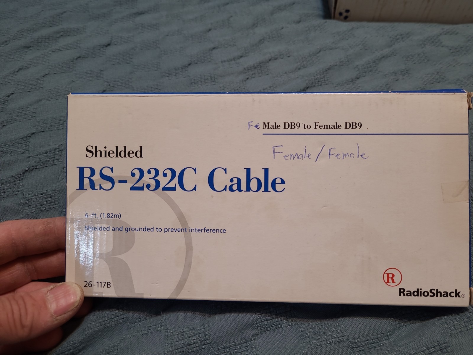 Shielded 26-117B RS-232C Cable 6 Feet Female DB9 to Female DB9