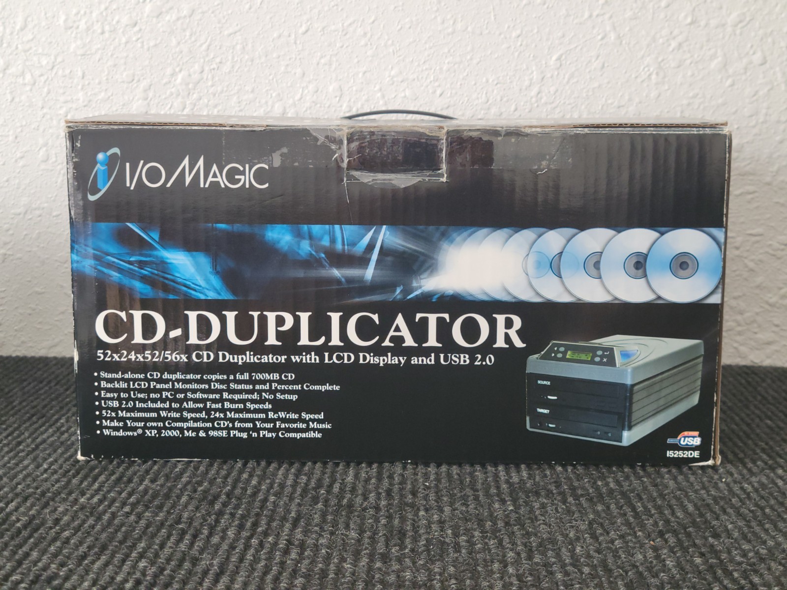 I/O Magic IOM-DM2 CD Copier Stand Alone 2 Drive Optical Duplicator USB 2.0 52x