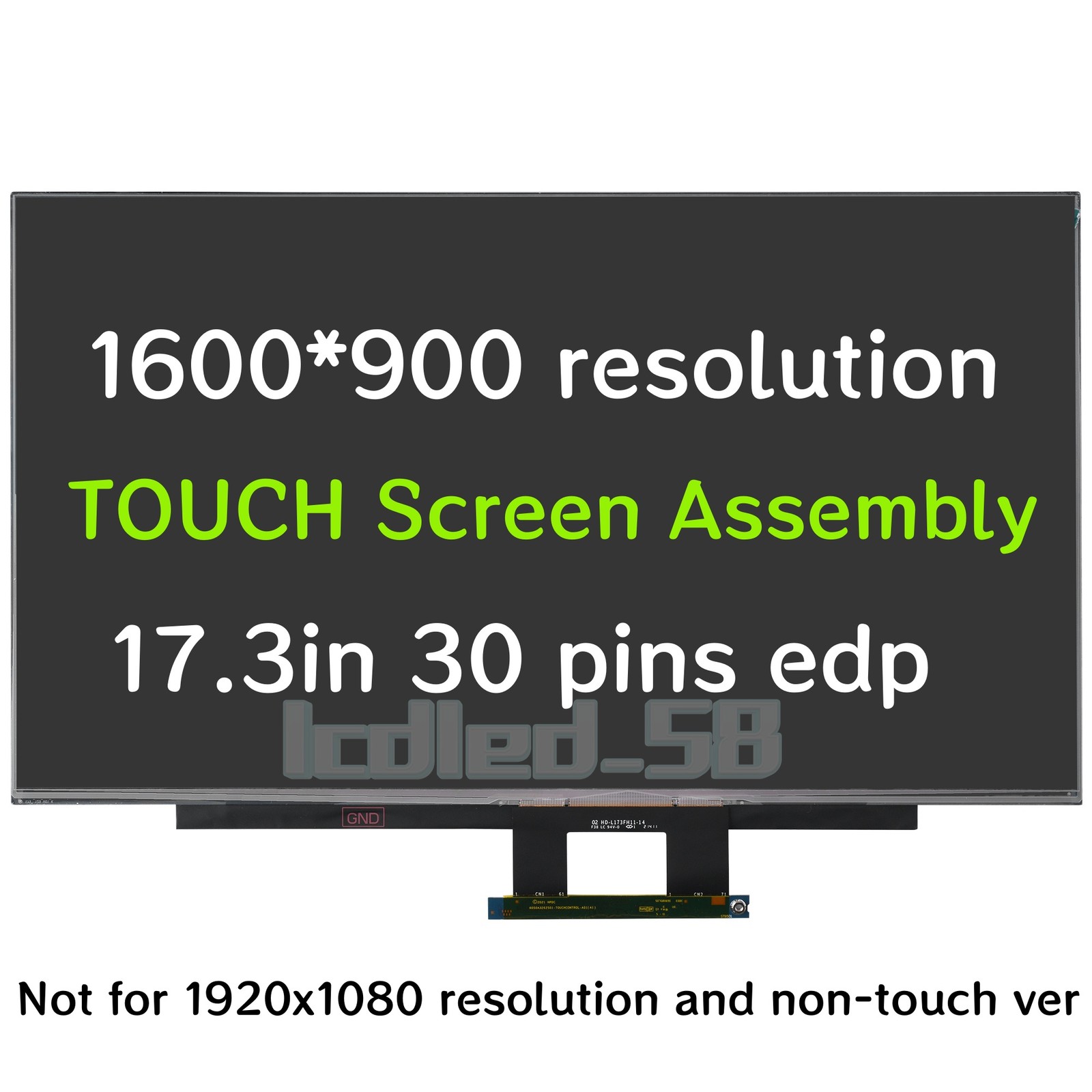 For HP 17T-CN300 CS 17-CN00 17.3" HD 30pin Touch Panel LED LCD Screen M50441-001