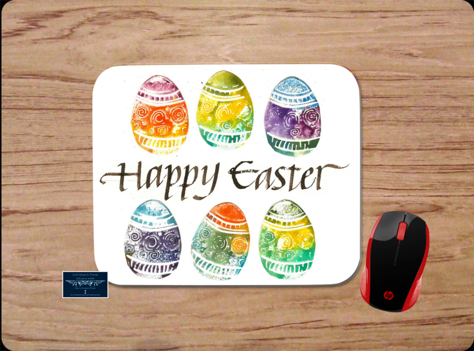 HAPPY EASTER EGGS DESIGN CUSTOM MOUSE PAD DESK MAT HOME SCHOOL OFFICE WORK GIFT