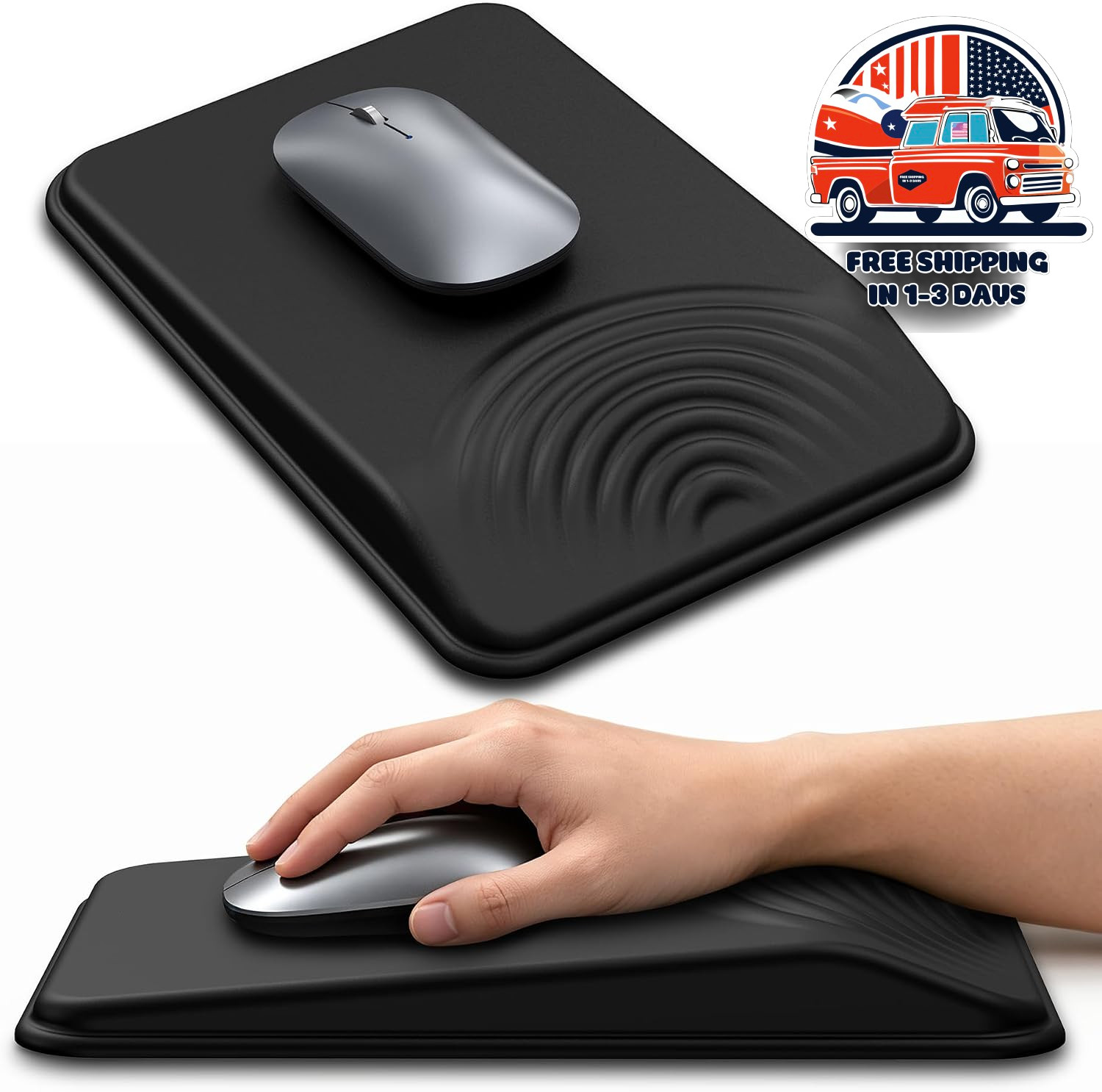 Alfombrilla Ergonomica Para Raton Con Reposamunecas Espuma Memoria Oficina Gamin