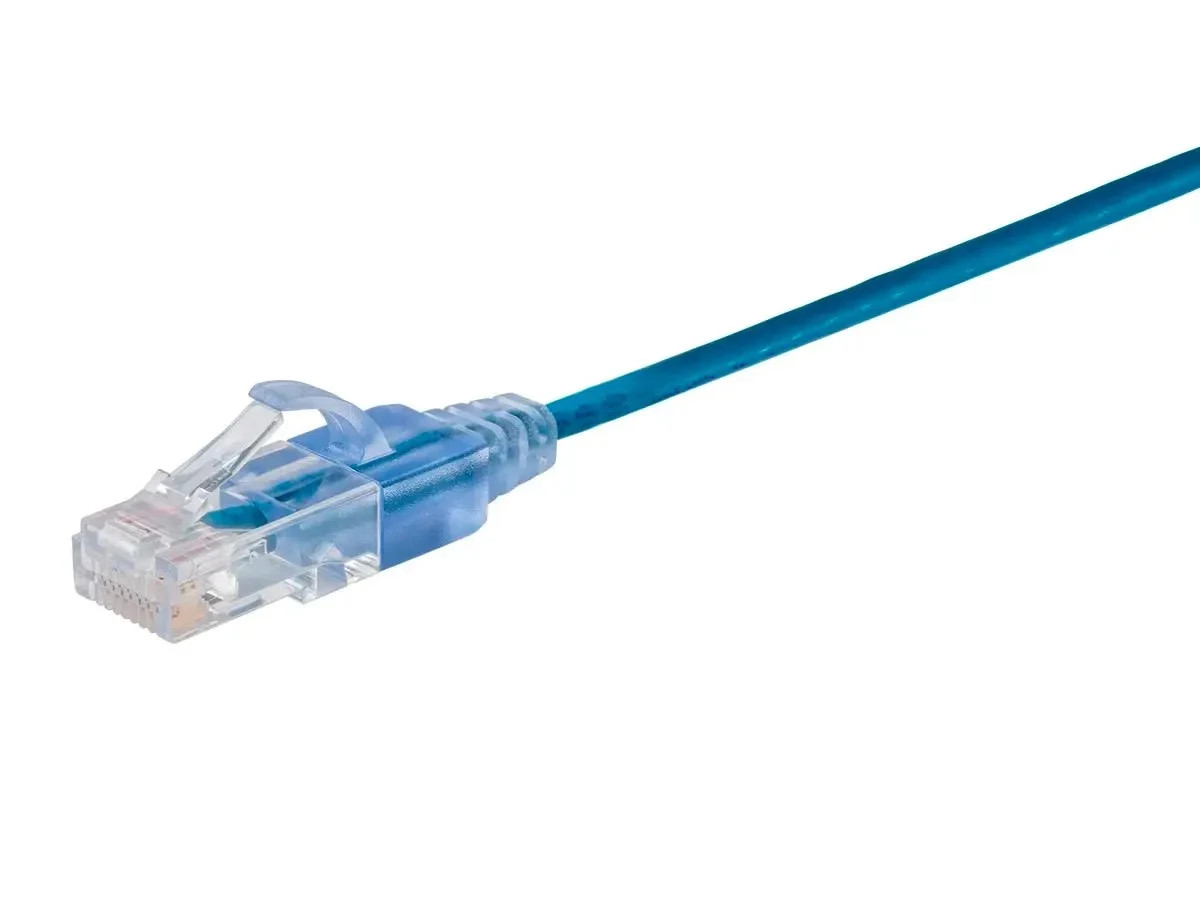 Monoprice Cat6A Patch Ethernet Cable 14ft Blue UTP 10G RJ45 LAN Modem Router