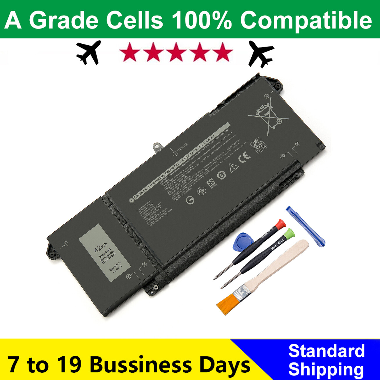 42Wh 9JM71 Battery For Dell Latitude 13 5320 7320 14 7420 7520 HDGJ8 MHR4G 7FMXV
