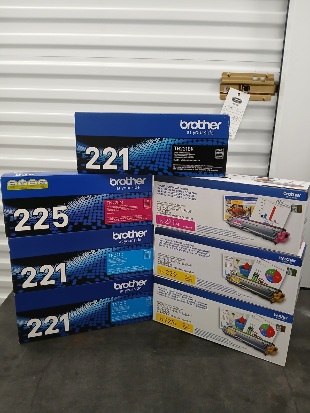 7 Genuine Brother TN225 & TN221 Toner Cartridge Lot NEW Sealed Box